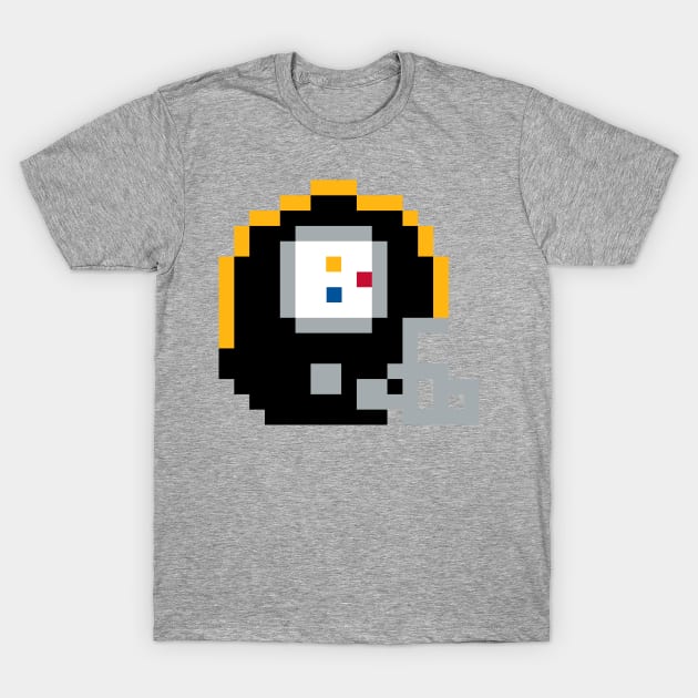 Retro 8-Bit Video Game Pittsburgh Football Helmet T-Shirt by Steel City Underground